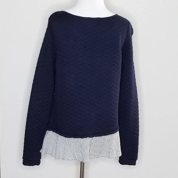 NWT Crown & Ivy Layered Blue Long Sleeve Top XS - Picture 3 of 5